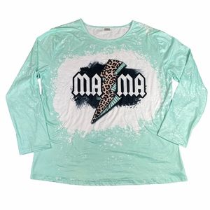 MAMA Graphic with Leopard Animal Print Lightning Bolt